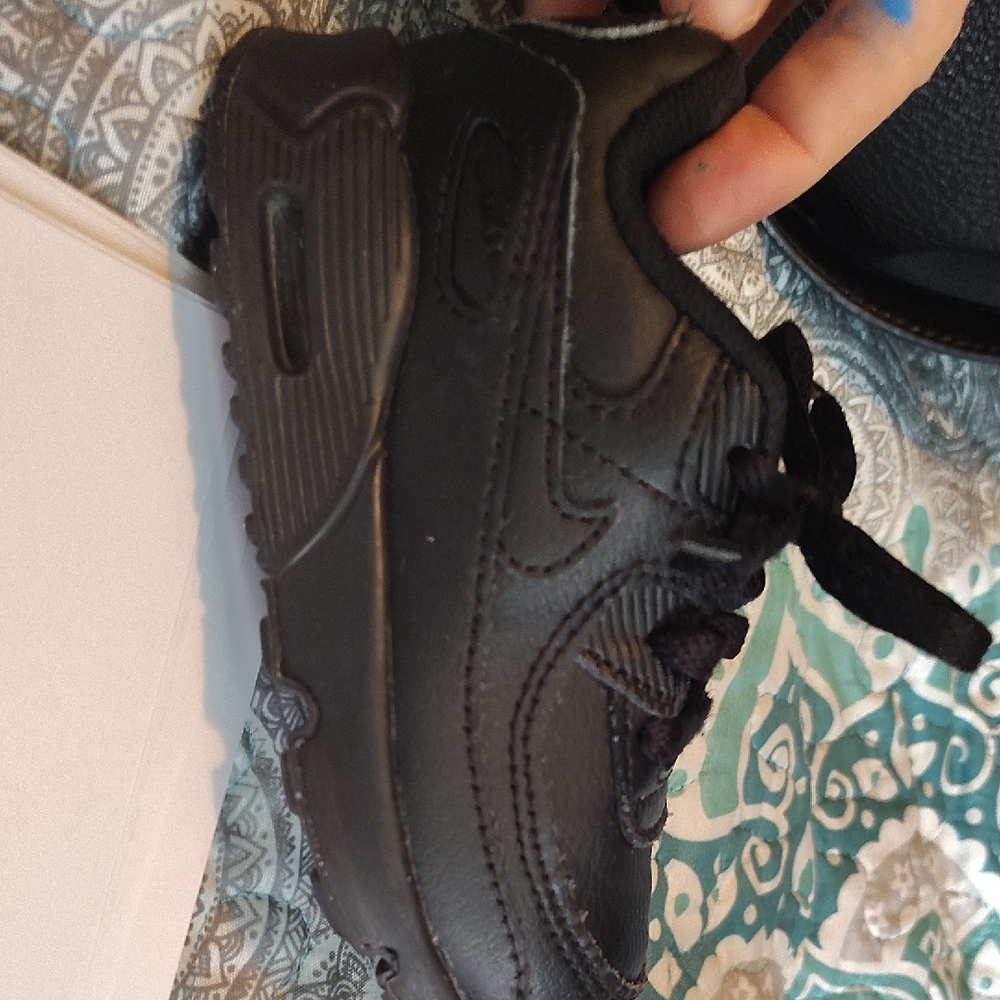 Nike Black Air Force 1 Sneakers Leather Monochrome